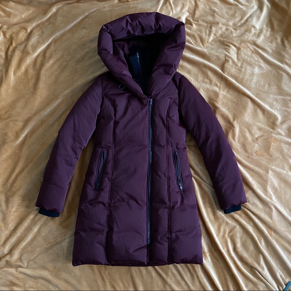 SOIA & KYO Puffer Down Coat Jacket Plum / Maroon